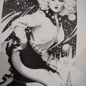 Vintage SJB comic fantasy artwork Space Girl